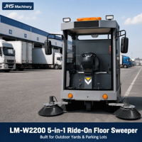 LM-W2200 Balayeuse de sol industrielle électrique autoportée 2200 mm 18 500 m/h 6500 W autopropulsée 4 brosses latérales pour nettoyage d'usine – Nouveauté