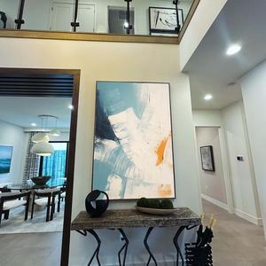 Décoration murale artisanale, peinture murale, décoration intérieure, art mural minimaliste bleu et blanc de luxe, peinture murale - Product Image 6