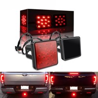Luz de freno universal de 12V y 2500 lúmenes, 35W, Plug & Play, para cubierta de enganche de remolque de 2 pulgadas, para camionetas y RVs, con lente roja ahumada