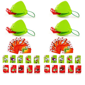 Jouets éducatifs pour enfants en plastique, masque de caméléon lézard, grande bouche de grenouille, langue qui sort, cartes à jouer, musique - Product Image 6