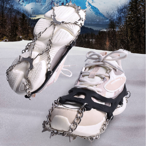 Crampon antidérapant 18 dents en acier au manganèse équipement d'escalade sur glace randonnée neige extérieur simple glace saisir griffe chaussure clous - Product Image 2