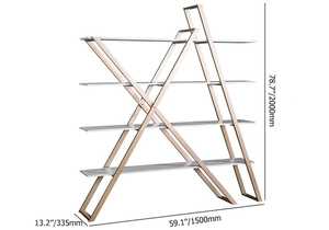 Étagère moderne abstraite en bois <span class=keywords><strong>Etagere</strong></span> blanc et or - Product Image 6
