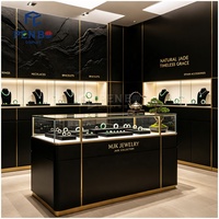 Moderne Minimalistische Goldschmuck-Vitrine mit Gehärtetem Glas & Integrierter LED-Beleuchtung für Boutiquen und Einzelhandel