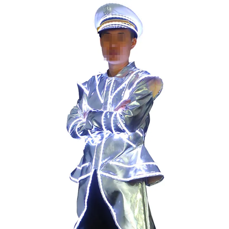 LED Wireless Control Programmable Cosplay Costumes Creative Space Suit For Stage Performance