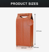 Bolsa de Vino Plegable de Doble PU, Edición Coleccionista, Portátil, para Vino Tinto, en Caja de Cuero
