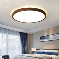 Plafonnier chinois à spectre complet en bois de noyer à gradation pour les soins des yeux plafonnier simple décor de chambre à coucher et de salon