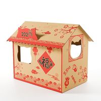 Nouvelle maison pour animaux de compagnie en carton toutes saisons avec planche à gratter résistante aux rayures chat mignon maison en carton pour chats