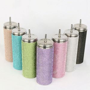 Gobelet isotherme de camping fantaisie en acier inoxydable 20oz, écologique, avec strass et paillettes, couvercle à vis, maintien au chaud 12-24 heures - Product Image 1