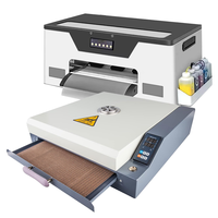 Baiyin mesin Printer Desktop A3 XP600 DTF, pengocok Oven 30cm untuk stiker pakaian cetak CMYK tinta untuk penggunaan rumah toko cetak