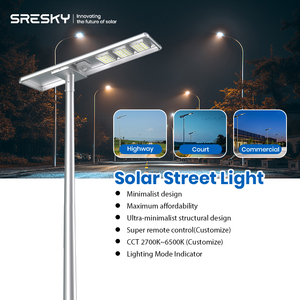 Lampe solaire extérieure SRESKY 80W, qualité industrielle, IP65, solution d'éclairage étanche, lampes solaires d'extérieur - Product Image 1