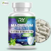 Capsules de citrate de magnésium de haute qualité pour soutenir la santé des os et des muscles, fabrication sur mesure OEM
