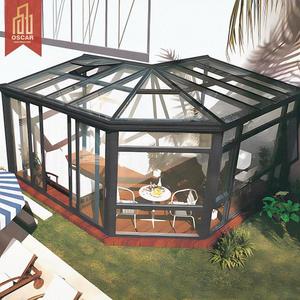 Véranda extérieure avec toit en verre trempé isolé thermiquement, jardin, patio, balcon, structure triangulaire, véranda - Product Image 1