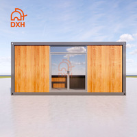 Maison modulaire préfabriquée en panneaux sandwich en verre, personnalisable, pour bureau, café, bar, maison moderne, fabriquée par DXH Factory