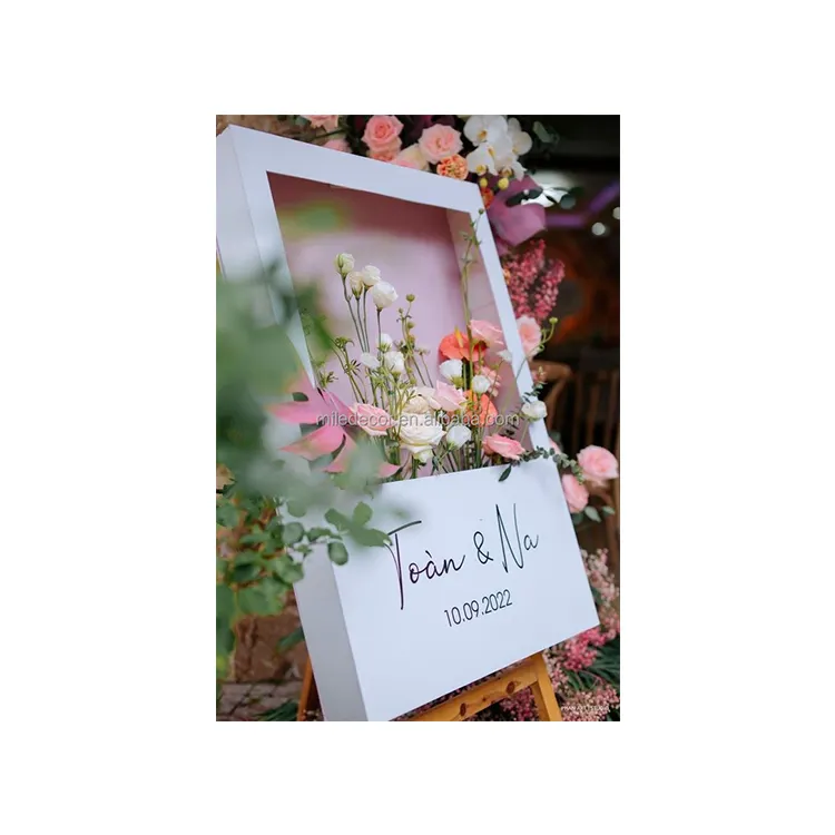 कस्टम ऐक्रेलिक फूल बॉक्स शादी का स्वागत