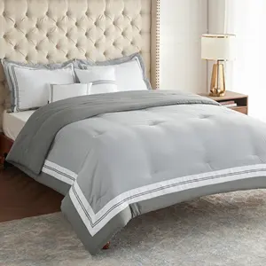 Conjunto de cama luxuoso 100% algodão para hotel, conjunto king/queen, duplo, tamanho único, 4 peças, edredom