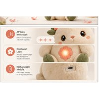 Jouet en peluche interactif en polyester avec IA, parlant, éducatif, personnalisable OEM/ODM, compagnon pour enfants, cadeau