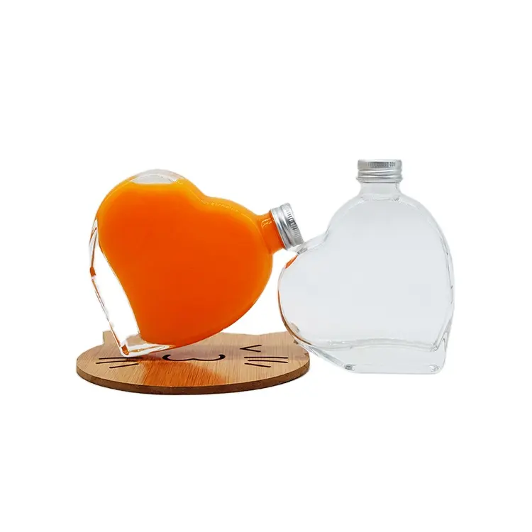 Unique 5oz 160ML Heart Shaped Glass Wishing Bottle Candy Message Glass Bottle for Wedding Christmas