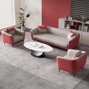 Conjunto <span class=keywords><strong>de</strong></span> Sofá <span class=keywords><strong>de</strong></span> <span class=keywords><strong>Oficina</strong></span>, Simple y Moderno, <span class=keywords><strong>de</strong></span> Cuero, para Áreas <span class=keywords><strong>de</strong></span> Recepción, Zonas <span class=keywords><strong>de</strong></span> Invitados, Salas <span class=keywords><strong>de</strong></span> Reuniones, Sofá con Mesa <span class=keywords><strong>de</strong></span> Centro - Product Image 4