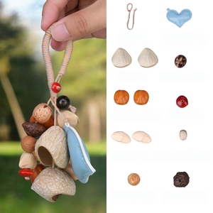 Wholesale Ethnic Handicraft Natural Dried Fruit Shell Hanging Decor DIY Car Mirror Pendant <b>Wind</b> <b>Chime</b> - Product Image 6