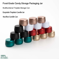 Boîtes à bougies en métal noir mat de 4 oz (120 ml) avec couvercles de 65*45 mm, recyclables, pour baumes, crèmes, aromathérapie, avec logo personnalisé, matériaux recyclés