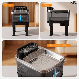 Fontaine à eau pour animaux de compagnie 10L, grande capacité, abreuvoir silencieux, distributeur d'eau pour chat et chien, mangeoire surélevée pour usage intérieur - Product Image 5