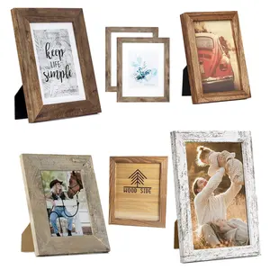 Marcos de fotos de escritorio retro de madera natural personalizados al por mayor marcos de fotos decorativos de madera varios estilos
