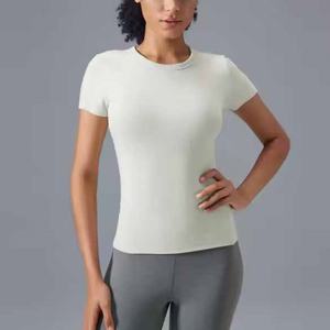 Camiseta Deportiva de Yoga para Mujer, Diseño de Cuello Redondo, Secado Rápido, Estilo Nuevo, Logotipo Personalizado del Fabricante, Alta Calidad - Product Image 1