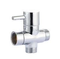 Kit de douche universel en laiton à 3 voies G1/2 pouce, entièrement métallique, finition chromée, surface en ABS, design moderne, facile à installer pour la salle de bain