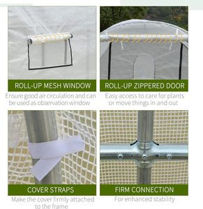 Invernadero de túnel sin llamar blanco fácil de usar Invernadero de jardín de fácil montaje con puertas Ventanas para <span class=keywords><strong>hierbas</strong></span> - Product Image 5