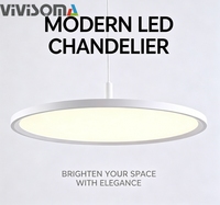 Luminaire suspendu LED rond noir minimaliste PR33001, design ultra-plat avec lumière à intensité variable pour la maison, le bureau et la salle à manger