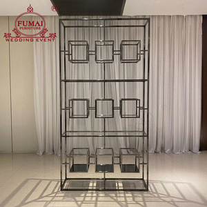 Restaurant Wedding Modern Stainless Steel & Glass Decorative Frame Wine Rack Display for Home Hotel & Outdoor Use - Product Image 5