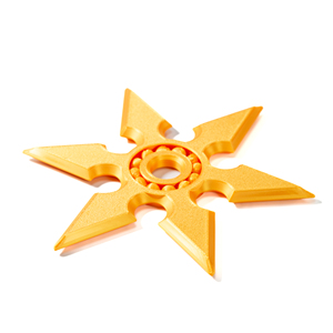 Venta al por mayor de juguetes Fidget Spinner Ninja Star personalizados en 3D, impresos en oro. - Product Image 3