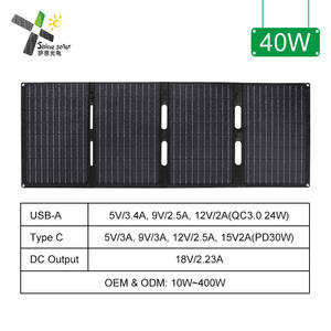 <span class=keywords><strong>Chargeur</strong></span> <span class=keywords><strong>solaire</strong></span> pliable 30W 40W 60W en stock avec port USB 5V 9V 12V pour téléphones, batteries externes, tablettes, camping en plein air, <span class=keywords><strong>randonnée</strong></span> - Product Image 2