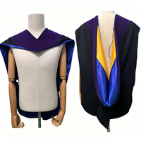 Ensemble de Robe de Remise de Diplôme Doctorat Personnalisée avec Logo, Capuchon et Tam d'Université Américaine, Tenue Académique