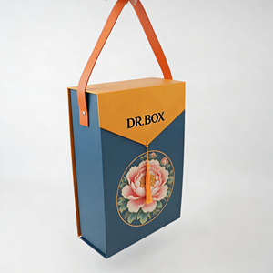 Boîte personnalisée faite à la main avec poignée, emballage cadeau, contenants alimentaires, boîte en papier pour gâteaux de lune, pâtisserie avec logo de marque - Product Image 2
