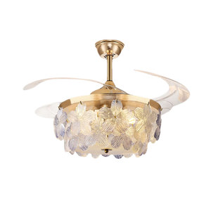 Ventilatore da Soffitto con Lampadario in Cristallo Stile Francese, Dimmerabile a 3 Colori, LED Intelligente con Telecomando, 6 Velocità Silenziose, Moderno 4 - Product Image 2