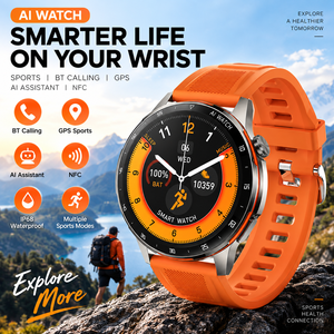 Z520 2026 นาฬิกาสมาร์ทวอทช์กีฬาใหม่ หน้าจอ HD 1.45 นิ้ว พร้อม GPS โทรผ่านบลูทูธ NFC IP68 คุณสมบัติ AI นาฬิกาฟิตเนสสำหรับผู้ชาย - Product Image 3