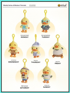 B. Pendentif en peluche série officielle Duck Worker, breloque de sac, porte-clés, poupée mignonne - Product Image 3
