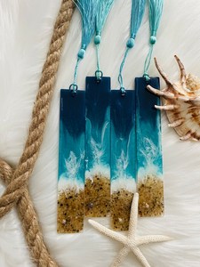 Marcapáginas Prsonalised hecho a mano playa océano inspirado resina marcapáginas regalo para amantes de los libros recuerdo de fiesta - Product Image 3