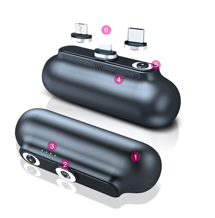 Универсальное магнитное капсульное портативное зарядное устройство 2600 мАч OEM Мини портативное зарядное устройство