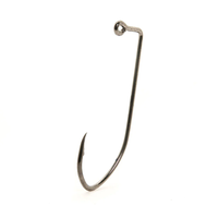 Hameçon de pêche 32500 en acier nickelé noir à haute teneur en carbone, 90 degrés, 1X Strong Skip Jack Bend Jig Hook, pour la pêche en eau salée, en rivières, en ruisseaux et en lacs