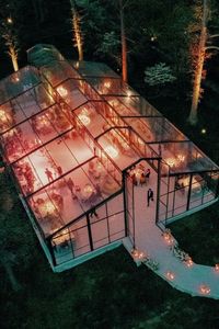 Grande tente d'atrium en PVC transparent avec cadre noir, structure en aluminium, mur en verre pour événements, mariages, tentes commerciales - Product Image 5