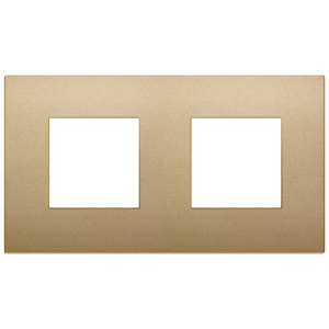 4M 2 Gang <b>Wall</b> <b>Plate</b> Matt Gold 16.1x9x0.8 Cm For Switches - Product Image 1