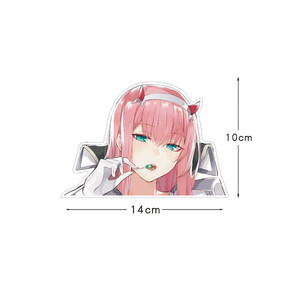 สติ๊กเกอร์อะนิเมะ14CM รูปสาวเซ็กซี่ Peeker Head DARLING In The FRANXX 02สติกเกอร์ - Product Image 2