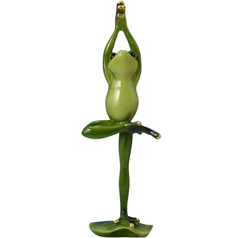 Resin Popular sculpture Handmade Crafts Sculpture Sports Fitness Toy ornaments yoga frog garden sculpture