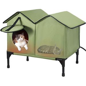 Casa para Gatos con Calefacción Termostática para Exteriores con Dos Puertas, Eficiente Energéticamente para el Invierno, Espacio Amplio para Varios Gatos - Product Image 1
