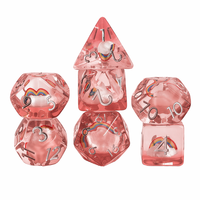 Ensemble de 7 dés polyédriques carrés dorés en résine faits à la main de 16 mm pour DND