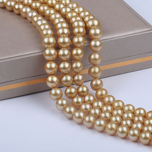 12-15Mm Nam Biển Ngọc Trai Vàng Nước mặn Ngọc Trai Sợi Bán Hoàn Thành Vòng Cổ Cao Cấp Trang Sức Ngọc Trai - Product Image 3