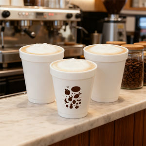 Gobelets en mousse jetables personnalisés en gros, boissons froides à emporter, gobelets en polystyrène blancs - Product Image 2