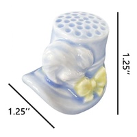 Accessoires de couture écologiques pour tailleurs sur mesure : Nœud en ruban en forme de chapeau en céramique et porcelaine bleu clair/blanc/jaune